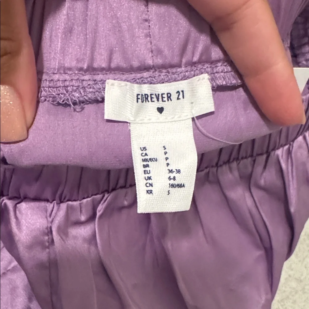 Forever 21 Lavender Lace Trim Pajama Set - Picture 3 of 4